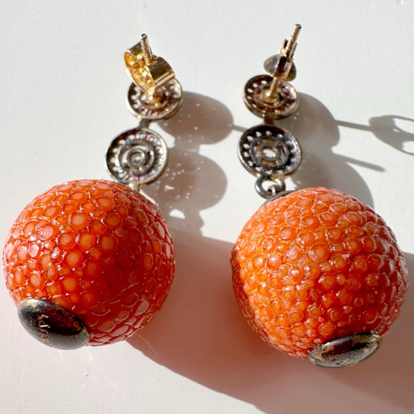 Anthropologie Orange drop earrings - Picture 3 of 3